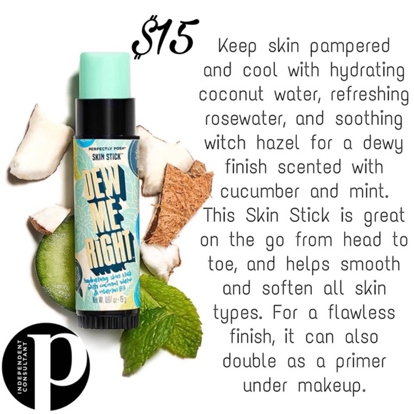 ❣️SALE~$10~Perfectly Posh~DEW ME RIGHT~hydrating skin stick~New and Sealed - Picture 5 of 5